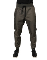 Dolce & Gabbana Brown Lambskin Leather Men Sweatpants Pants